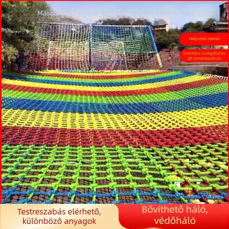 Chuangbo nylon mászóháló kültéri használatra – védőháló gyerekek számára, modell: mászóháló, erkély dekorációhoz és lépcsővédelmi célokra.