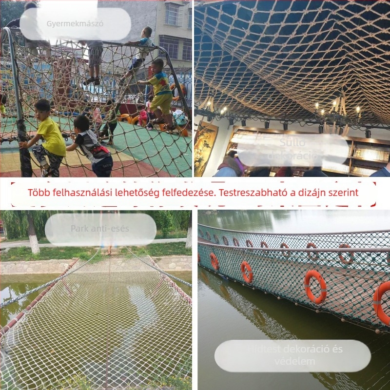 Chuangbo nylon mászóháló kültéri használatra – védőháló gyerekek számára, modell: mászóháló, erkély dekorációhoz és lépcsővédelmi célokra.