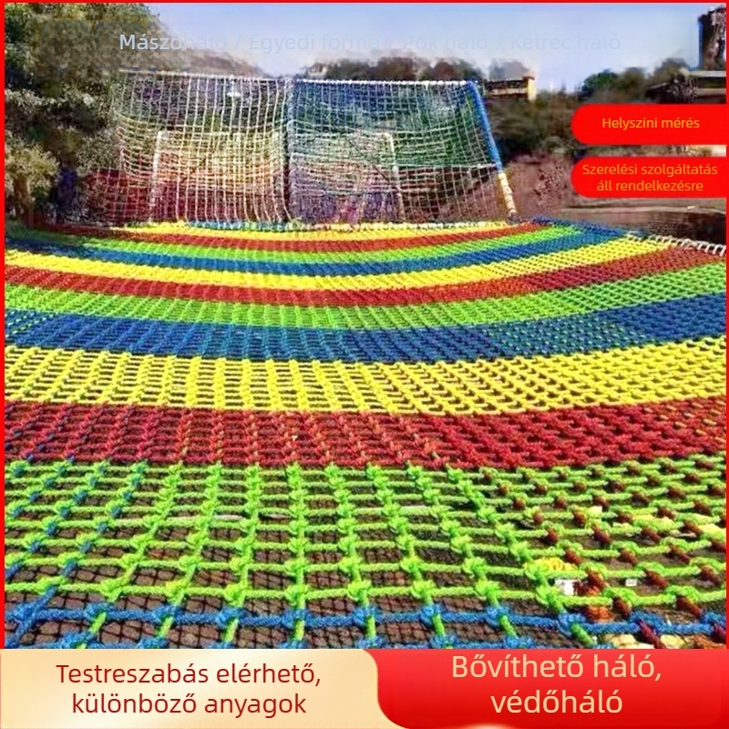 Chuangbo nylon mászóháló kültéri használatra – védőháló gyerekek számára, modell: mászóháló, erkély dekorációhoz és lépcsővédelmi célokra.