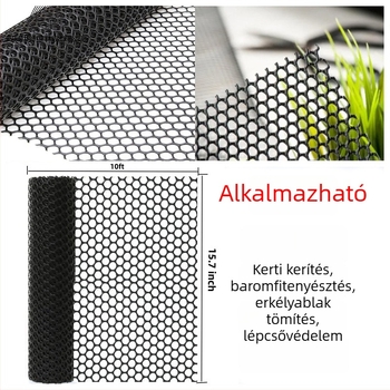 Fekete védőháló ablakhoz és erkélyhez, lopás elleni és zuhanás elleni, műanyag háló