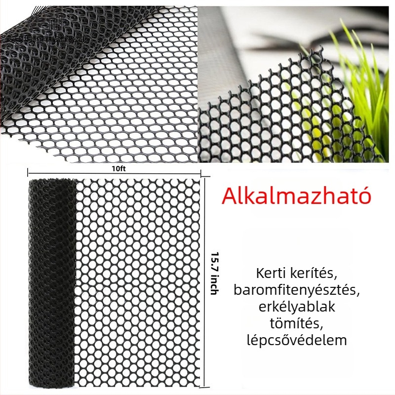 Fekete védőháló ablakhoz és erkélyhez, lopás elleni és zuhanás elleni, műanyag háló