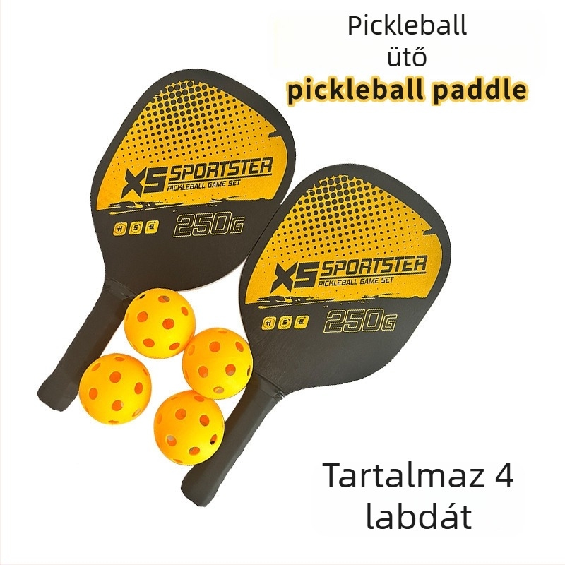 Nyárfából készült pickleball ütő készlet labdával, strandra és kültéri edzéshez