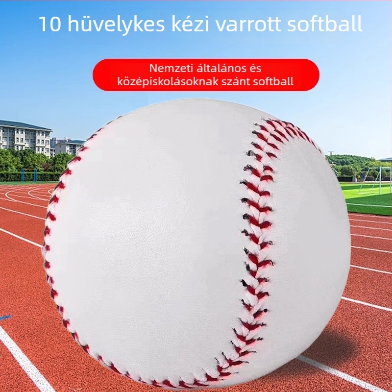 Softball kézzel varrt PU anyagból, logó nélkül, vizsgára felkészítéshez