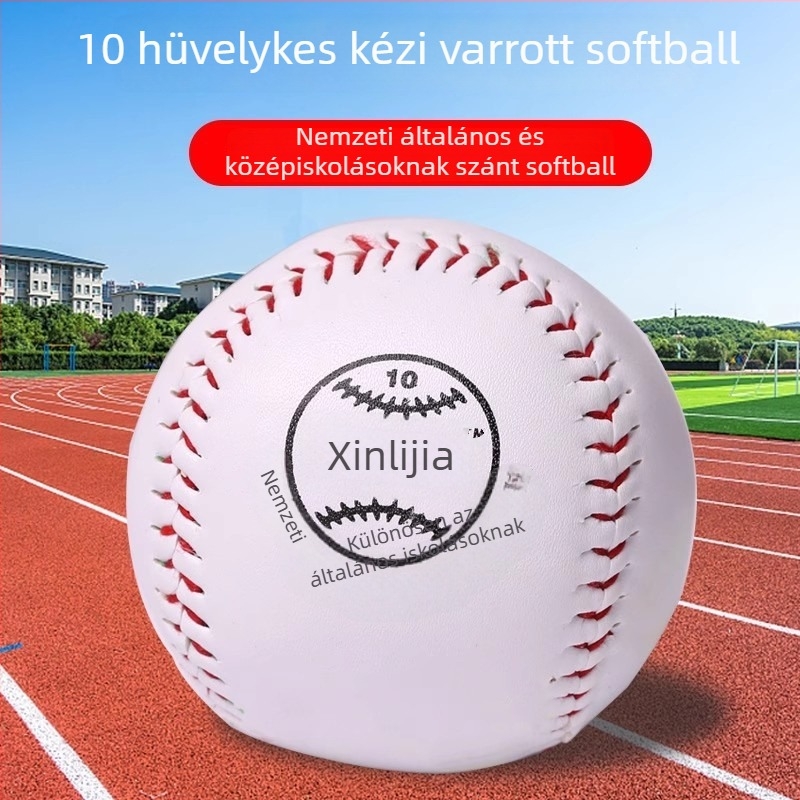 Softball kézzel varrt PU anyagból, logó nélkül, vizsgára felkészítéshez