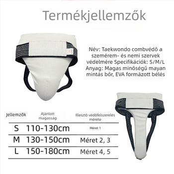 Bőr ágyékvédő harcművészetekhez — univerzális, lélegző, alkalmas Taekwondo és Sanda számára, kombinált sportvédő