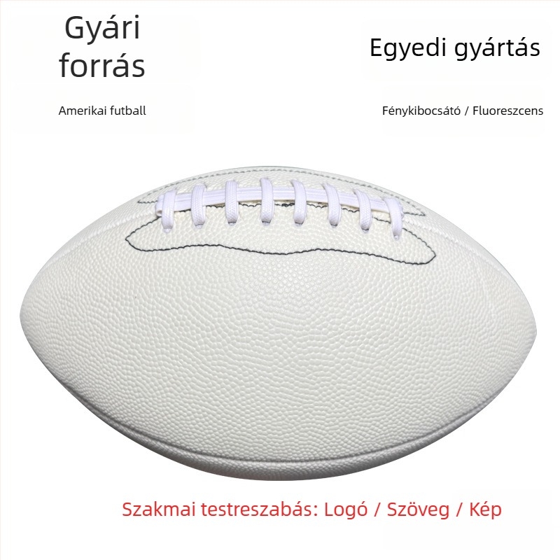 Rögbi labda — PU/PVC anyag, gépi varrás, világító reflexiós felület, testreszabható logó