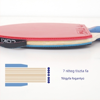 Poplar pengével készült asztaliteniszütő készlet, reverse-glue gumi, egyenes ütésű racket, logó nyomtatott, testreszabható