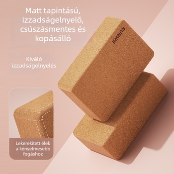 Jóga blokk – Cork, magas sűrűségű, táncgyakorláshoz, testreszabás nélkül
