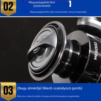 Könnyű, fém pergető orsó lure-horgászathoz, hosszú dobásokhoz, édesvízre és part menti vizekhez