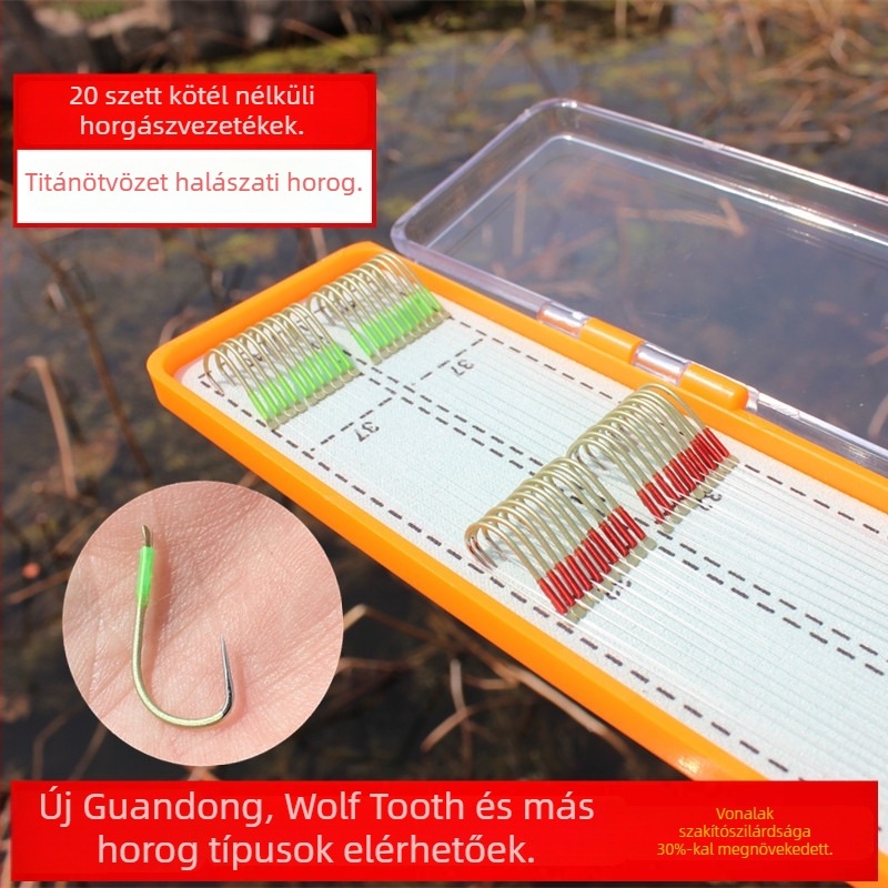 Alsó vonal kettős horog Wolf Tooth ötvözet, nylon zsinór, erős szakítási erő — 20 pár készlet