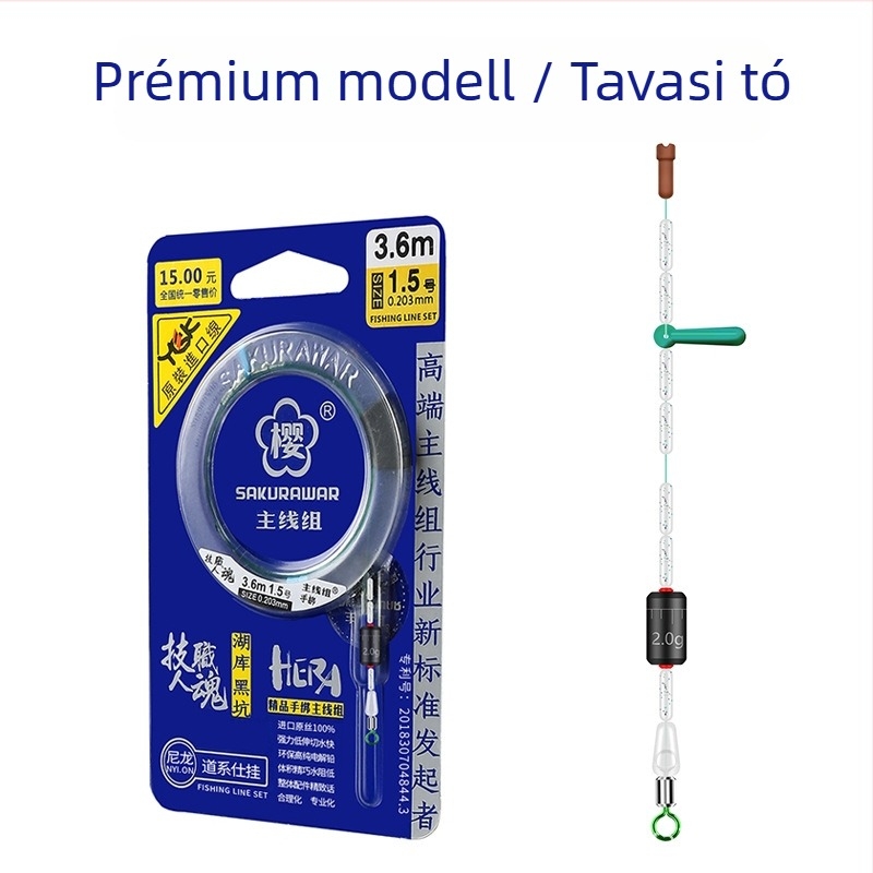 Fő horgász zsinór készlet - Nylon, 5 kg szakítószilárdság, 10 darab, Sakura