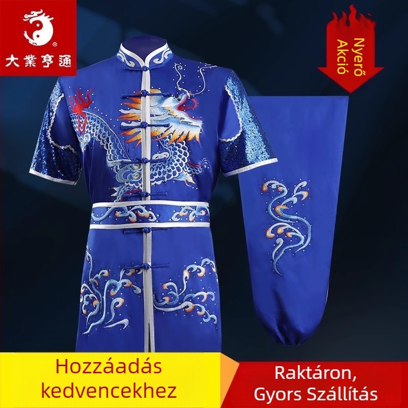 Tai Chi verseny hímzett egyenruha, uniszex, felnőtt, poliészter 100%