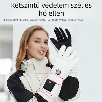 USB-töltésű fűtőkesztyűk télre – uniszex, felnőtt, velúr anyag, raktáron