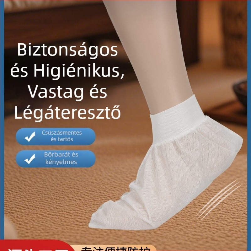 Egyszer használatos lábvédők nem szőtt anyagból pedikűr-masszázsra, lélegző, hosszú belső használatra, biológiailag lebomló, minta 69850