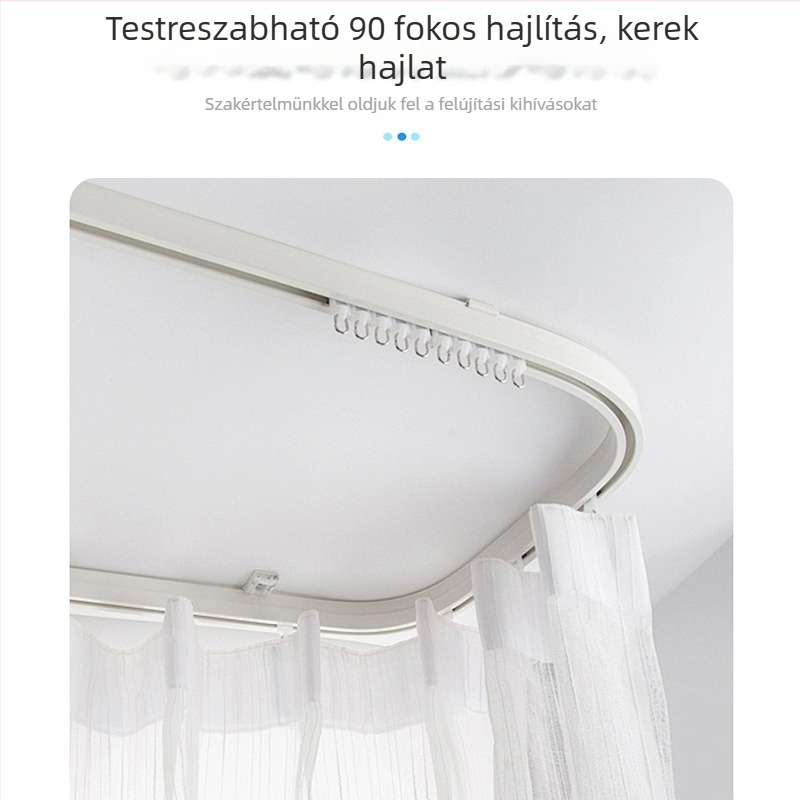 Alumínium ötvözetű függöny sín, egyenes, egy- és dupla sín, elektromos függöny sín, teljes intelligens készlet