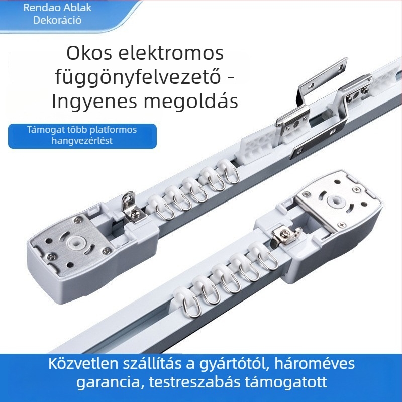 Alumínium ötvözetű függöny sín, egyenes, egy- és dupla sín, elektromos függöny sín, teljes intelligens készlet