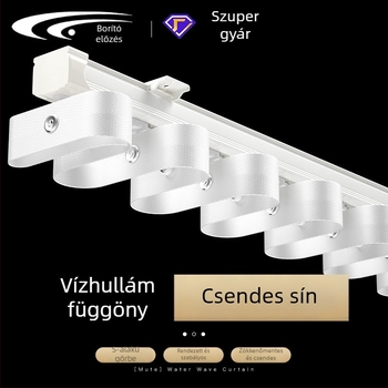 Csöndes kígyófüggöny sín alumíniumötvözetből, S-alakú vízhullámmal, modell S290, típus 1001, modern minimalizmus