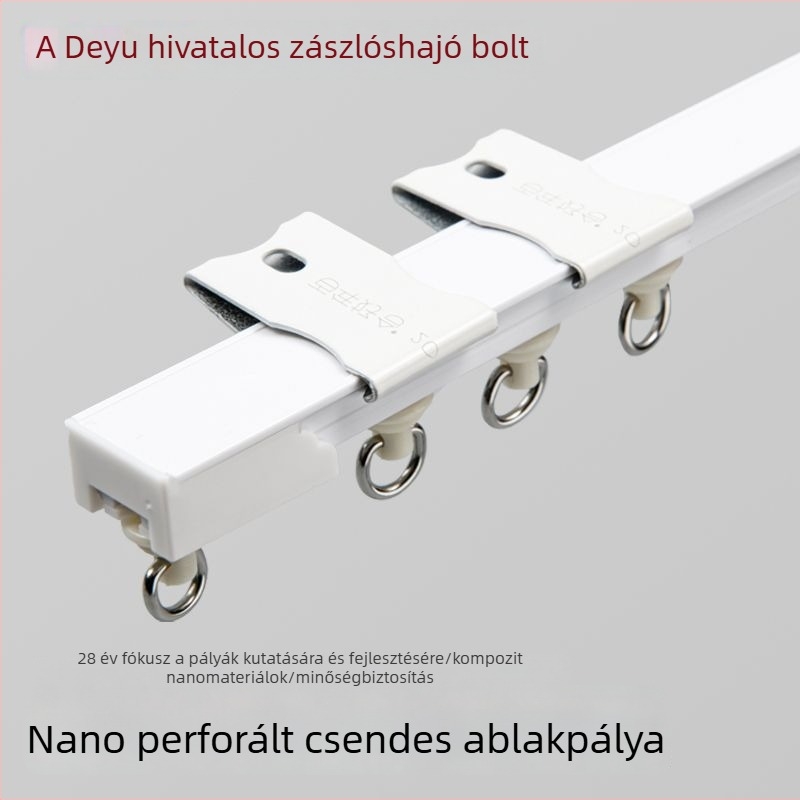 Deyu Nano-perforált függöny sín — csendes csúszás, műanyag, modern egyszerű stílus, oldalsó felszerelés