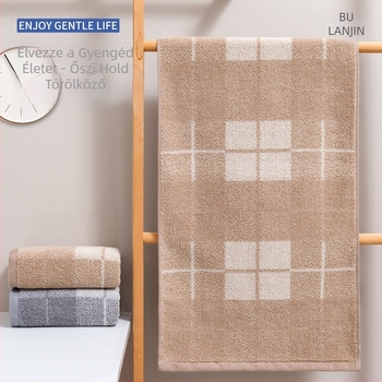 Pamut arc törölköző, Jacquard 32S, 100–120 g, Brandin, újrahasználható