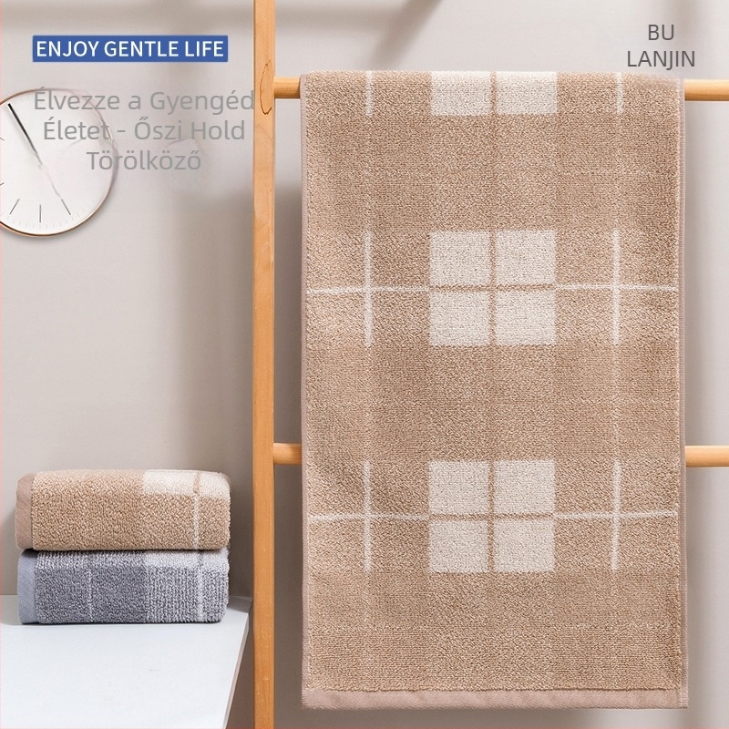 Pamut arc törölköző, Jacquard 32S, 100–120 g, Brandin, újrahasználható