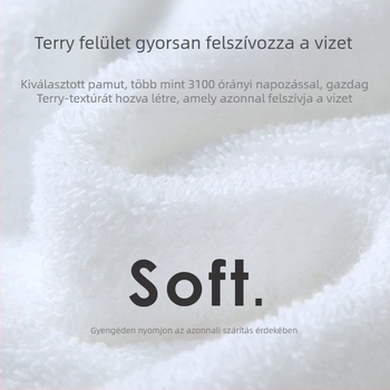 Szállodai törölköző pamutból, 150 g, Ply fonal, 16 szál, nedvszívó 0–5 s