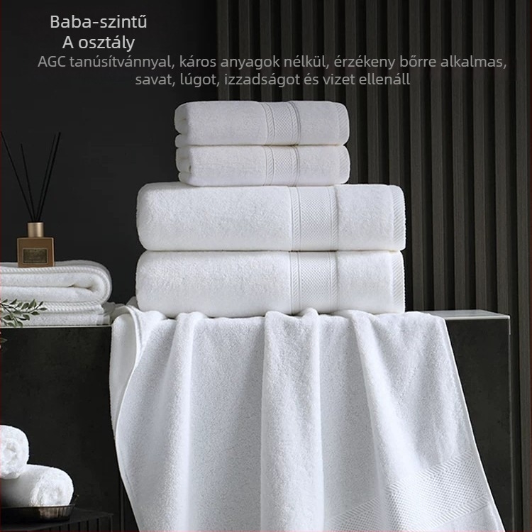Szállodai törölköző pamutból, 150 g, Ply fonal, 16 szál, nedvszívó 0–5 s