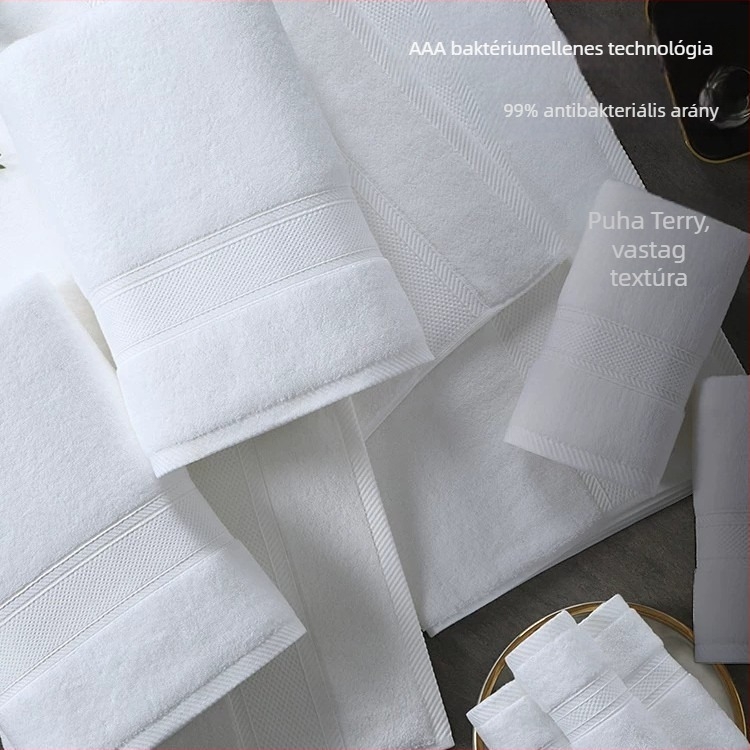 Szállodai törölköző pamutból, 150 g, Ply fonal, 16 szál, nedvszívó 0–5 s