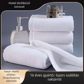Szállodai törölköző, 100% pamut, fehér, nedvszívó, vastagított, szállodák, panziók és szépségszalonok számára