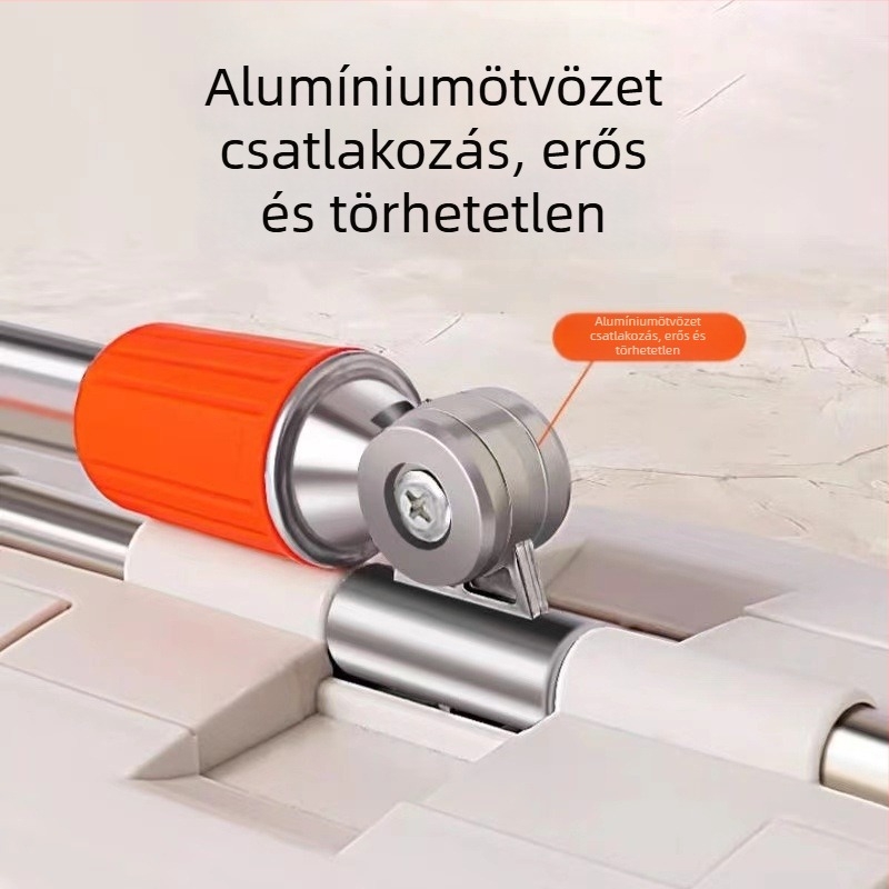 Laminált szövésű lapos mopfa padlókhoz — fej szuperfin rostból, rozsdamentes acél rúd, négy oldalú víznyomás, kettős hajtás