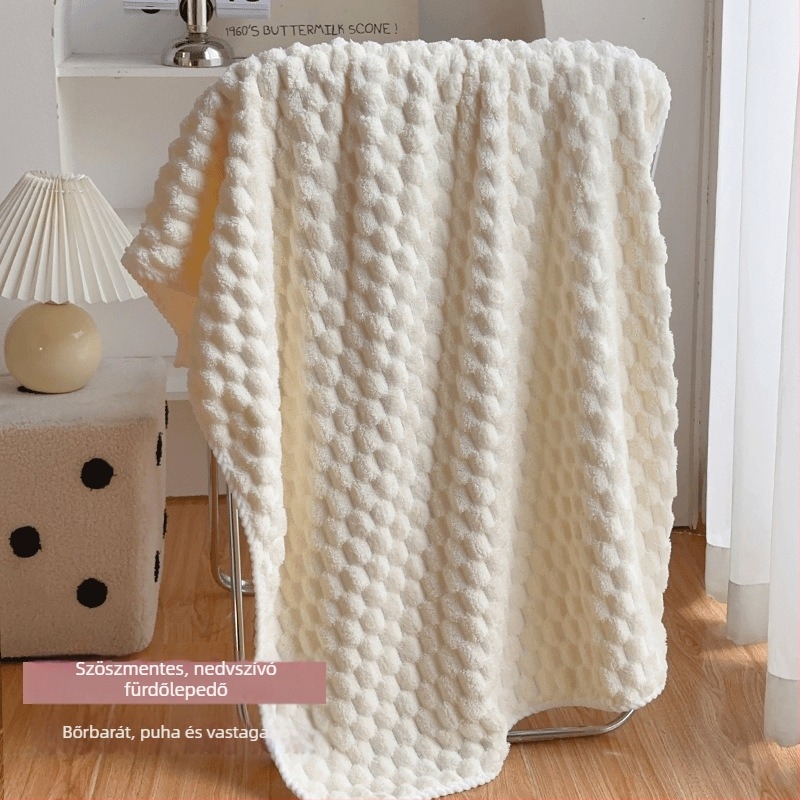 First Crown korallfleece fürdőlepedő, bőrbarát, ultra puha, rendkívül nedvszívó, gyorsan száradó, 200-300 g, 60s fonal, szegélyezés, egyszerű szövés
