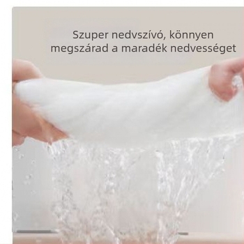 Egyszer használatos fürdő törölköző, vastított és megnövelt, hordozható és puha; poliészter anyag; gyapot tartalom; szövés: sima szövés