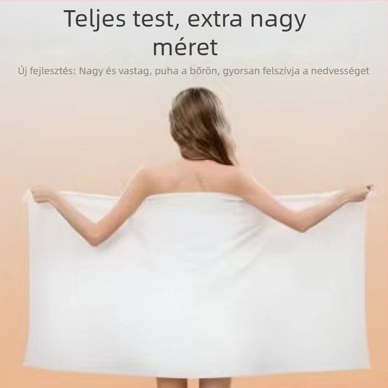 Egyszer használatos fürdő törölköző, vastított és megnövelt, hordozható és puha; poliészter anyag; gyapot tartalom; szövés: sima szövés