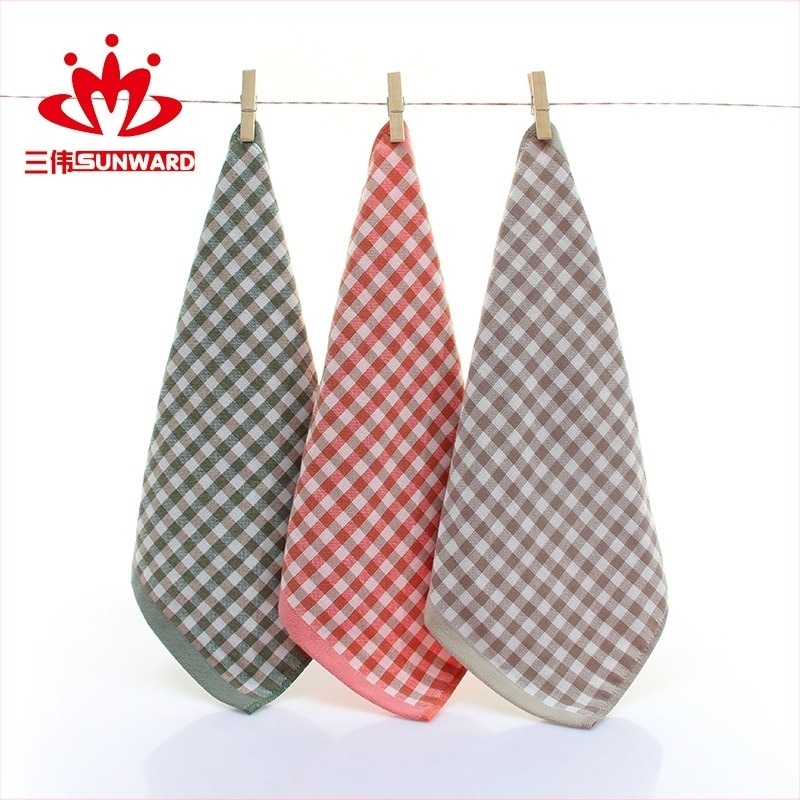 Pamut négyzetes törölköző, japán kockás minta, 32S szál, jacquard hímzés, 100% pamut