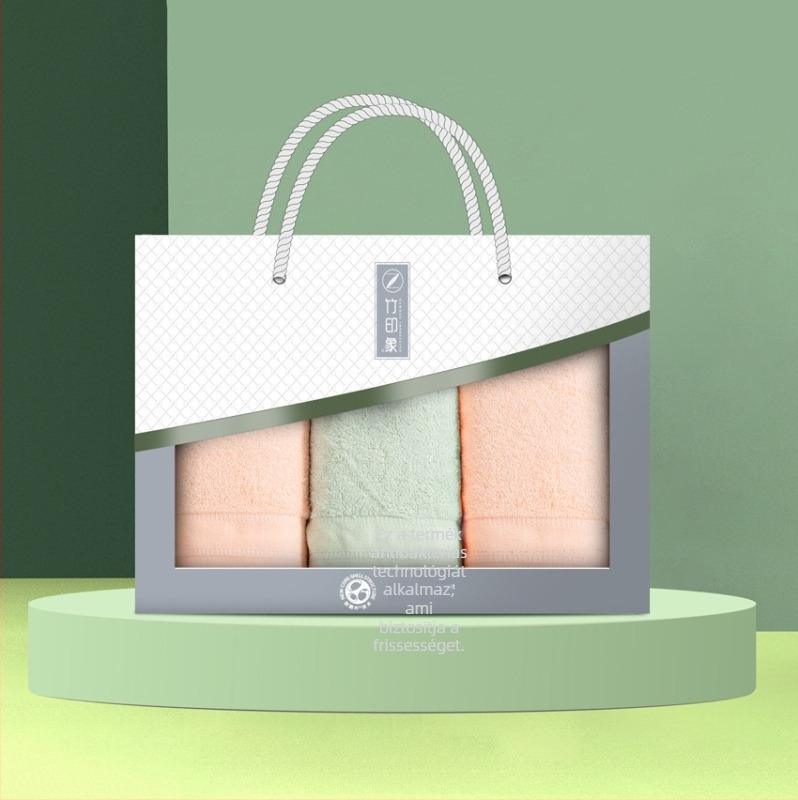 Bamboo Impression háromdarabos arctörölköző-készlet, bambuszrost és pamut, spirál szálas felület, egyenként kevesebb mint 50 g