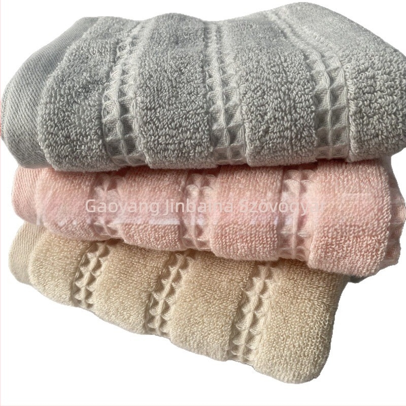 32-szálas pamut waffle arc törölköző, 100-120 g, jacquard szövés, vastag és nedvszívó