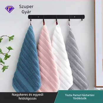 32s pamut négyszögletes törölköző, plain weave, hímzett logó, abszorpció 0-5 s, egészséges bőrápolás