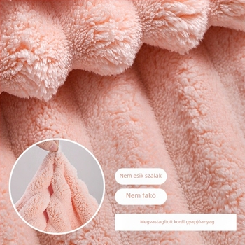 Fürdőtörölköző-készlet (3 db) korall fleece anyagból, nedvszívó, 150D szál, szegélyes varrással