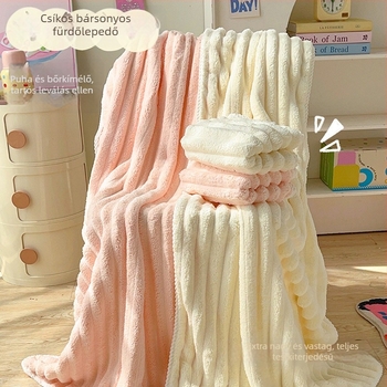 Fürdőtörölköző-készlet (3 db) korall fleece anyagból, nedvszívó, 150D szál, szegélyes varrással