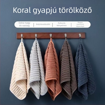6 darabos korall plüss fürdő- és strandtörölközőkészlet, vastag, rendkívül nedvszívó, gyorsan száradó, hajszárításra