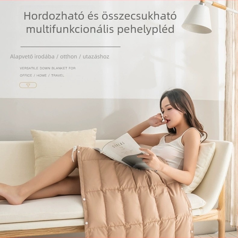 Tollal töltött takaró, hordozható, többfunkciós otthoni iroda és utazáshoz, 60 g, 70% kacsa toll, poliészter anyag, testreszabható