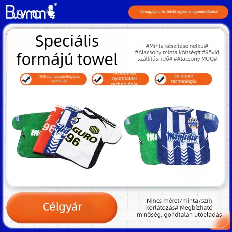 Pamut négyszögletes törülköző, kifésült fonal, 400GSM, nyomtatható logó, digitális nyomtatás