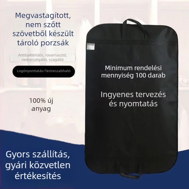 Nemeszövött anyagból készült ruhatakaró öltönyök és kabátok számára – akasztóval