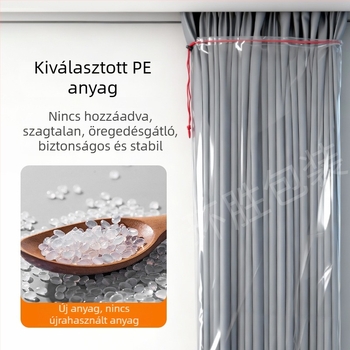 Otthoni dekorációs védőhüvely ablakhálóhoz, macskakarcolás elleni védelem, vastagított műanyag csomagolás, függönyhúzó zsínóros porvédő (Anyag: Műanyag; Alkalmazási terület: Egyéb; Alkalmazási terület: Egyéb; Jellemzők: Ablakszűrő védelem)