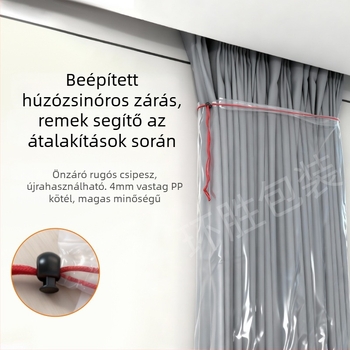 Otthoni dekorációs védőhüvely ablakhálóhoz, macskakarcolás elleni védelem, vastagított műanyag csomagolás, függönyhúzó zsínóros porvédő (Anyag: Műanyag; Alkalmazási terület: Egyéb; Alkalmazási terület: Egyéb; Jellemzők: Ablakszűrő védelem)