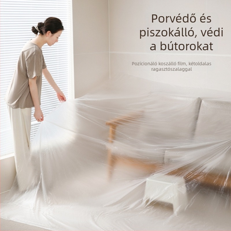 FaSoLa porvédő műanyag fólia bútorokra – PE anyag, minimalist stílus, testreszabható, alkalmas nappalira, hálószobára, dolgozószobára, étterembe, erkélyre és gyerekszobára