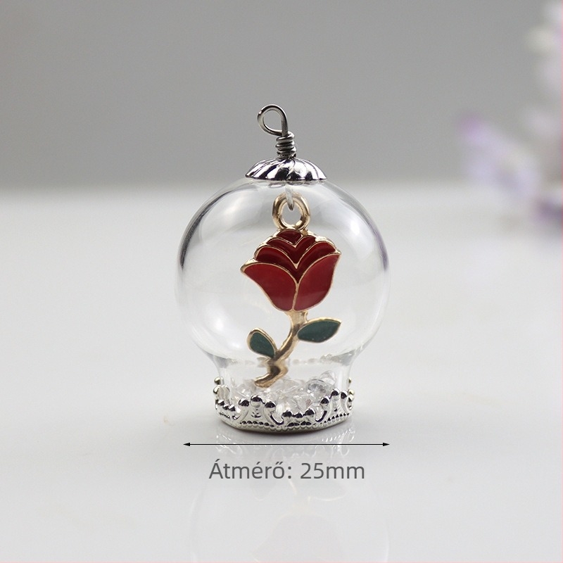 Kulcstartó medál Mikulás- és hóember-motívummal és karácsonyfával, üveg és lazurit anyagú, édes stílusú, ajándékhoz kész