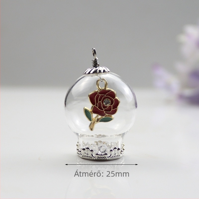 Kulcstartó medál Mikulás- és hóember-motívummal és karácsonyfával, üveg és lazurit anyagú, édes stílusú, ajándékhoz kész