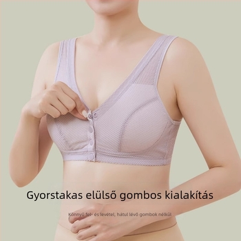 Hálós anyagból készült mellény-stílusú melltartó elülső kapoccsal, pamut bélés, formázatlan kosár