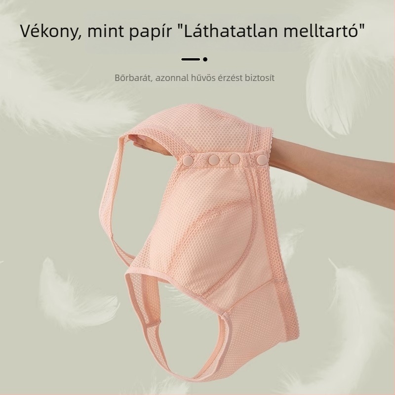 Hálós anyagból készült mellény-stílusú melltartó elülső kapoccsal, pamut bélés, formázatlan kosár