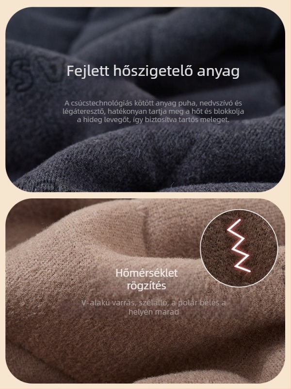 Gyapjú mellény fleece-béléssel, téli vastag meleg, középkorú és idős személyek számára